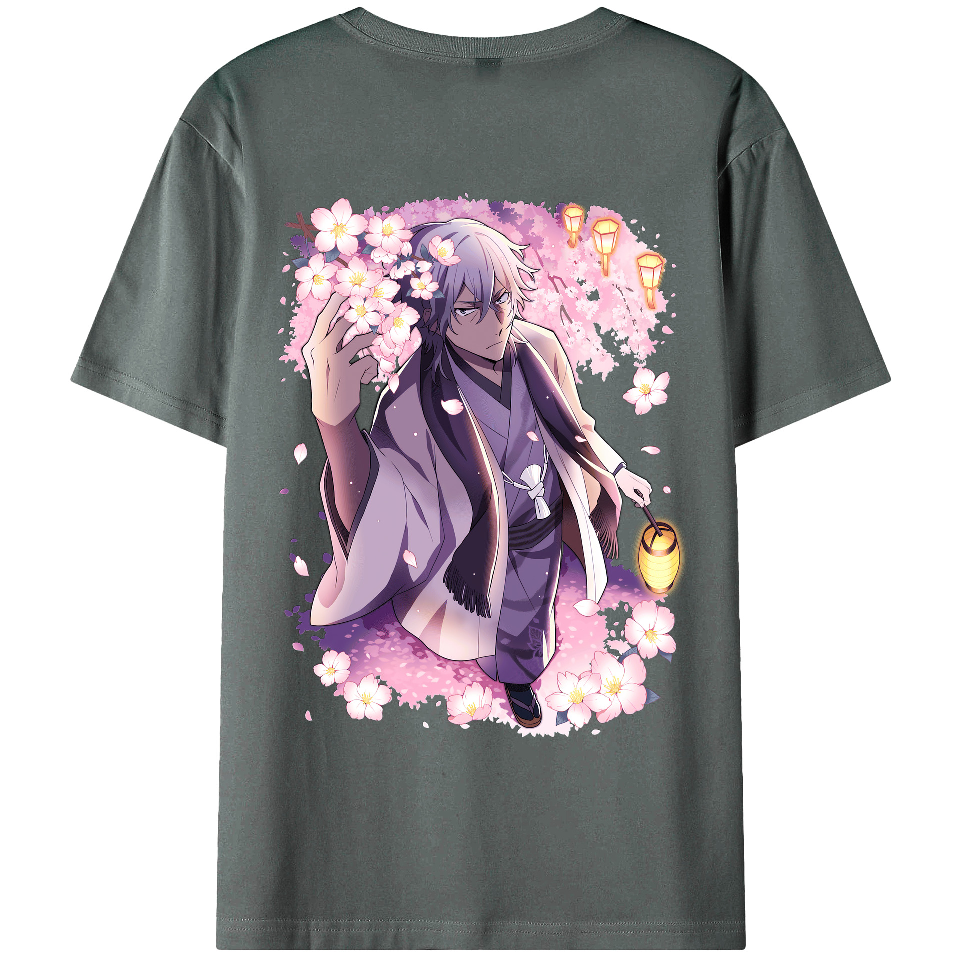 （画像用） 文豪ストレイドッグス Bungo Stray Dogs 綿100％ メンズ半袖Tシャツ（バックプリント） 通気性